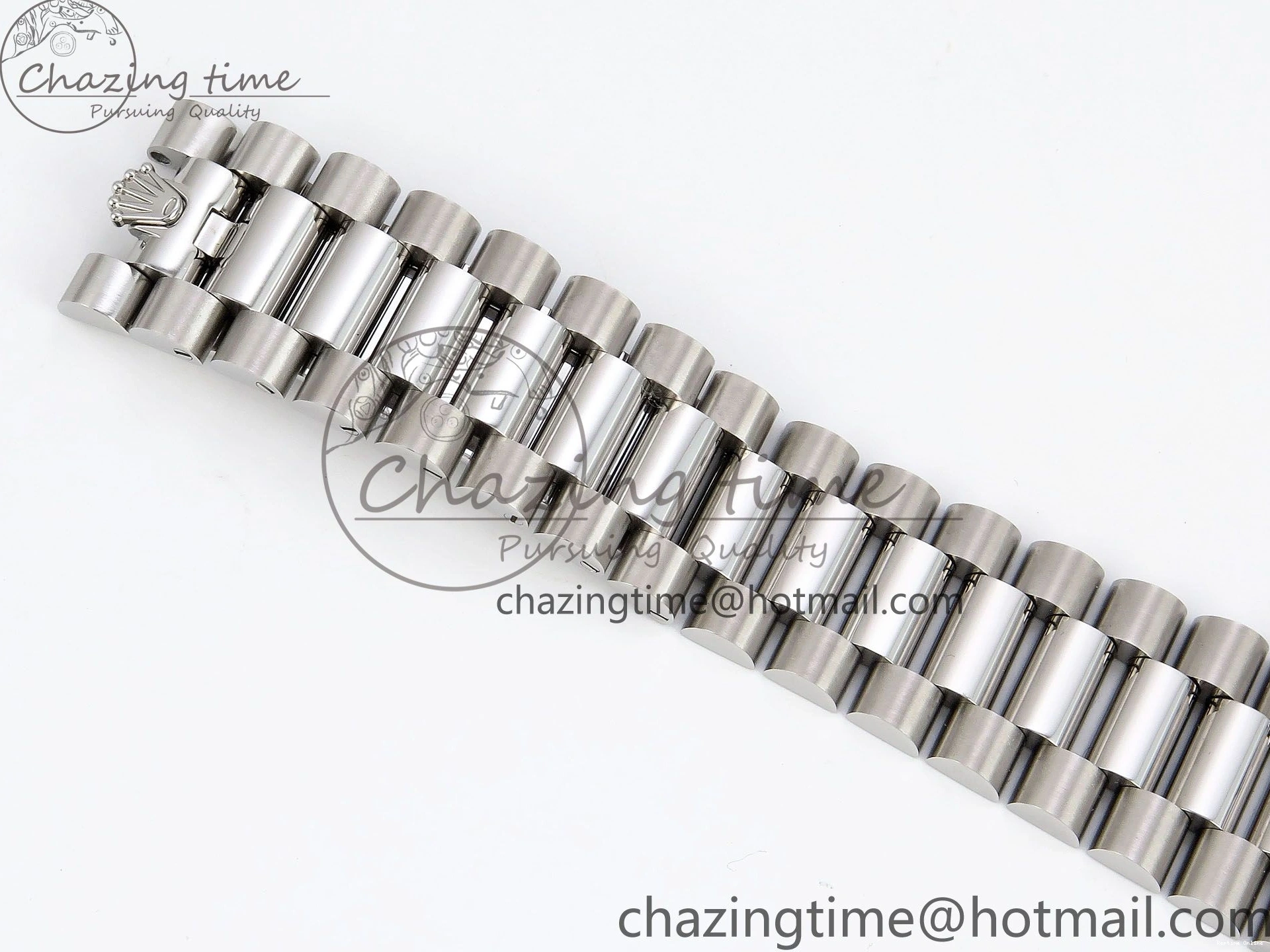 0516 FreshLook DayDate 40 SS JDF 904L Steel Gray Stick Dial on President Bracelet VR3255 V3 (Gain Weight) 1446